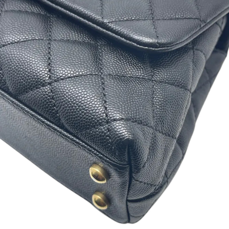 Coco Handle Flap Small Caviar Quilted Black GHW