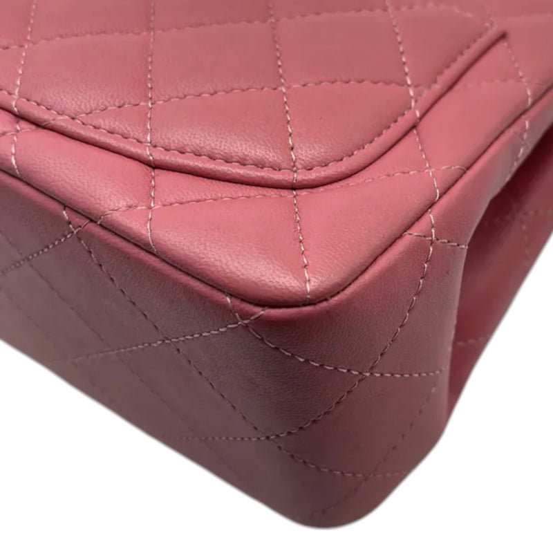 Square Flap Mini Lambskin Quilted Pink SHW