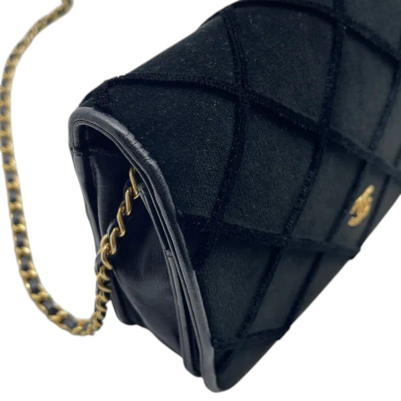 Wallet On Chain WOC Velvet Quilted Black GHW