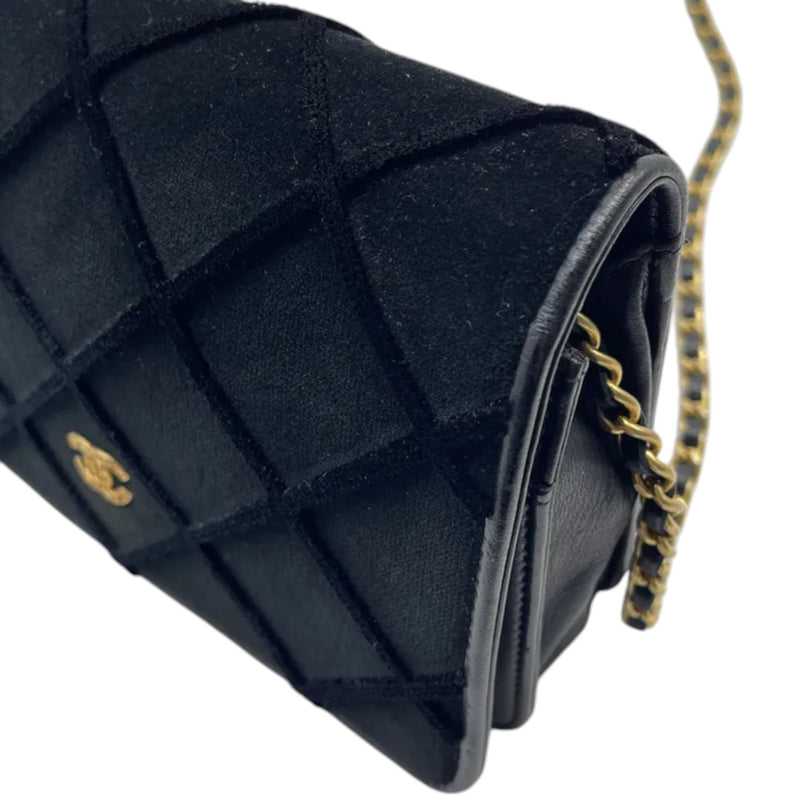 Wallet On Chain WOC Velvet Quilted Black GHW