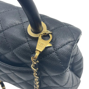 Coco Handle Flap Small Caviar Quilted Black GHW