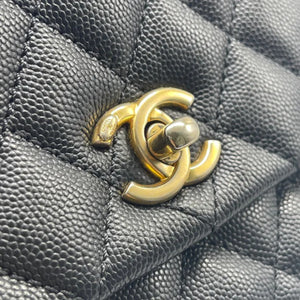 Coco Handle Flap Small Caviar Quilted Black GHW