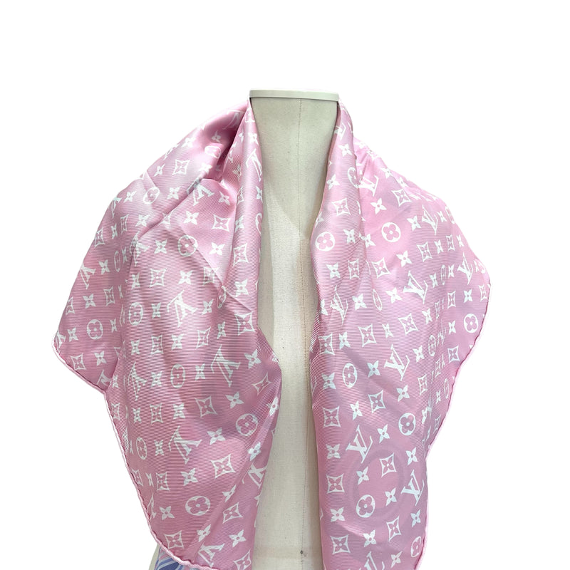 Louis Vuitton Limited Edition Silk Scarf Print PVC Pochette Monogram Pink