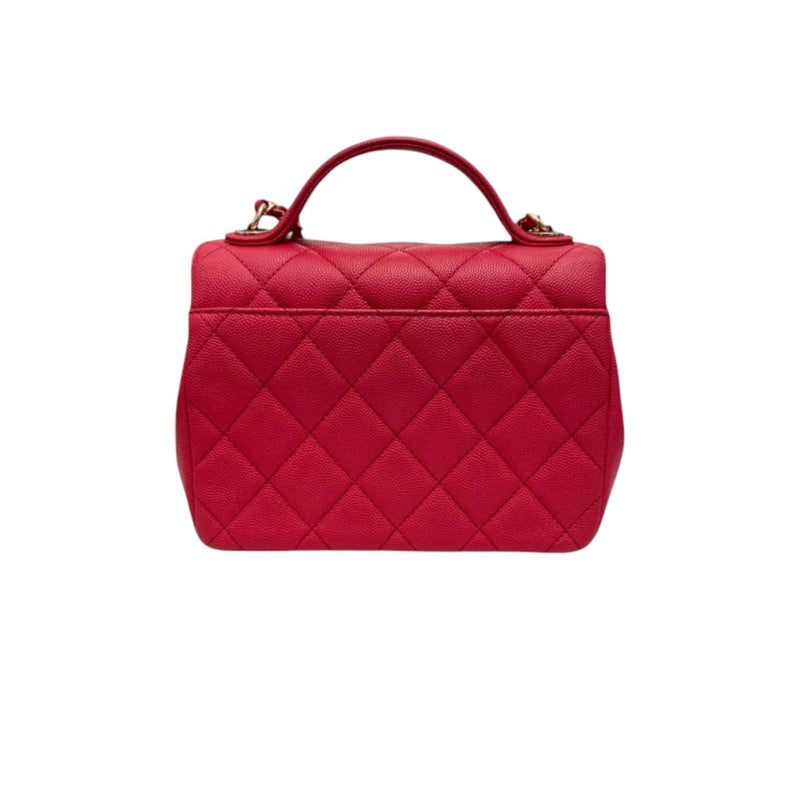 Business Affinity Flap Small Caviar Quilted Red GHW