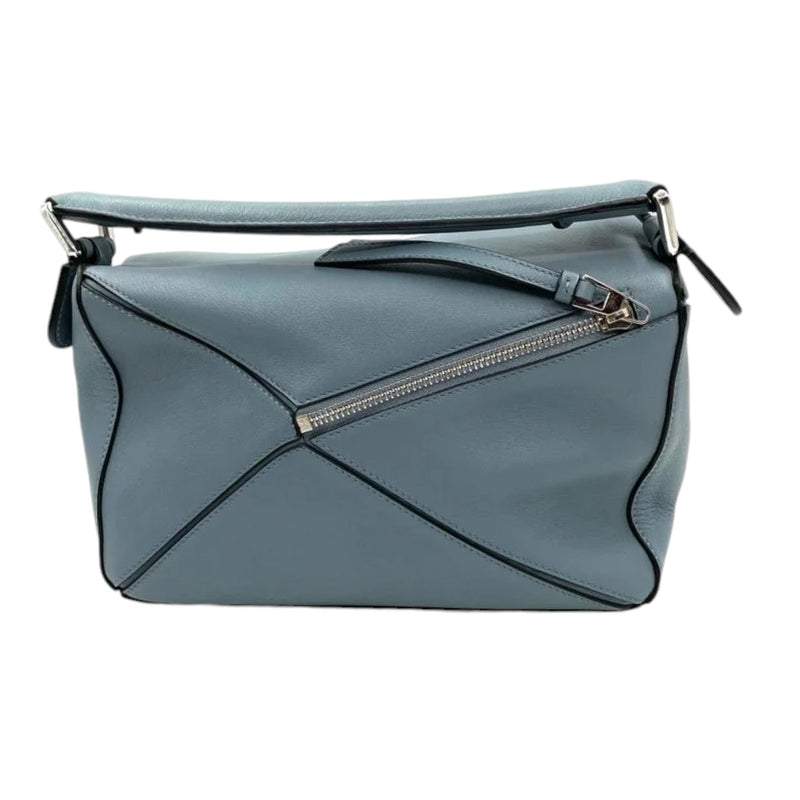 Puzzle Small Shoulder Calfskin Stone Blue SHW