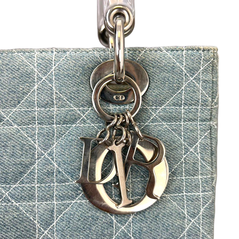 Lady Dior Medium Denim with Acrylic Handle