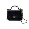 Medium Classic Lambskin Double Flap Bag Black