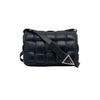 Medium Chevron College Leather Bag Black