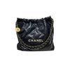 Jumbo Double Flap Lambskin Quilted Black SHW