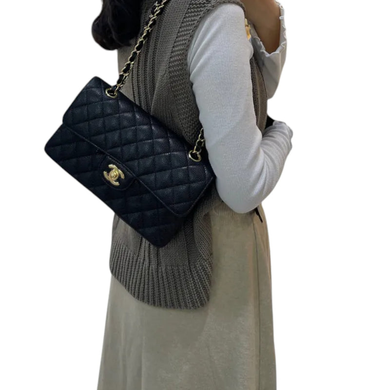 Classic Double Flap Small Caviar Quilted Black GHW