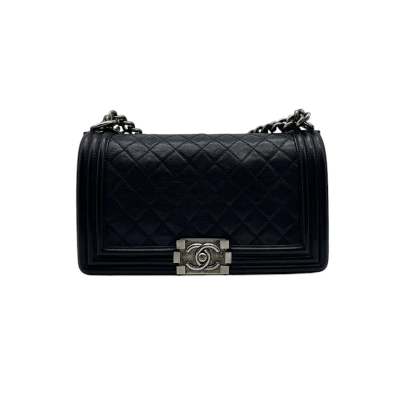 Boy Flap Medium Lambskin Quilted Black RHW