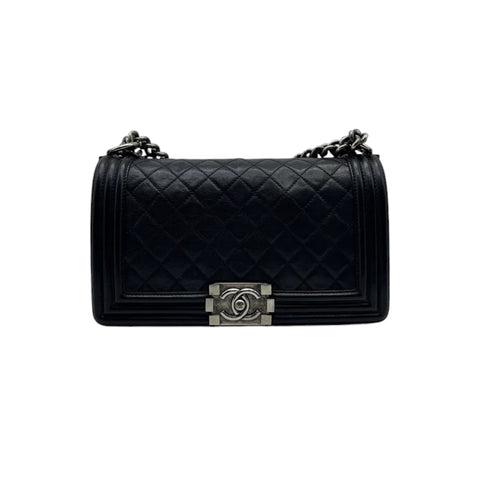 Business Affinity Flap Caviar Quilted Black GHW