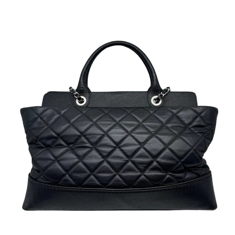 Bi Coco Large Shopper Tote Lambskin Caviar Quilted Black SHW