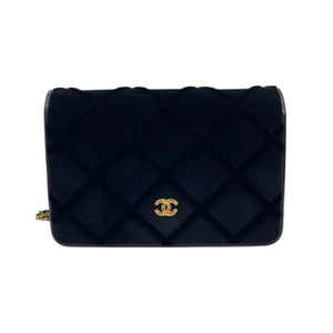 Wallet On Chain WOC Velvet Quilted Black GHW