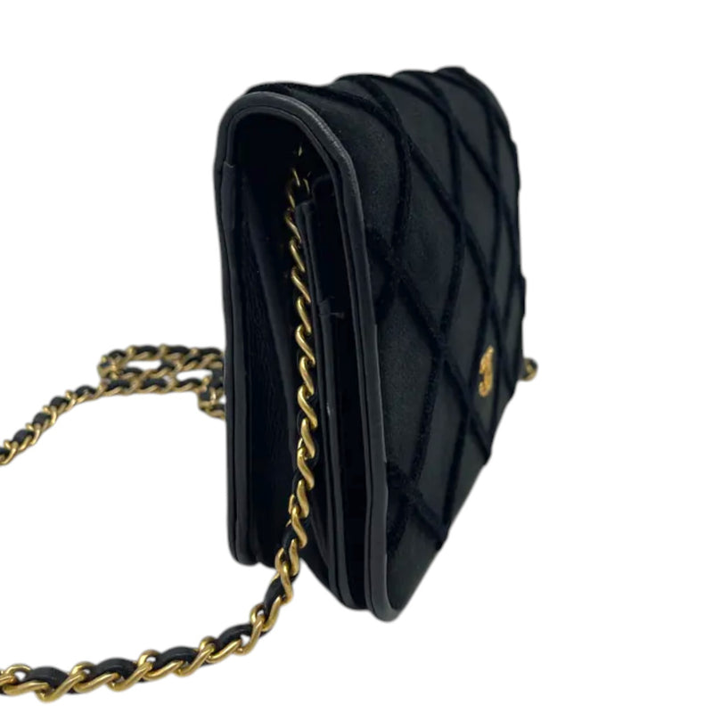 Wallet On Chain WOC Velvet Quilted Black GHW