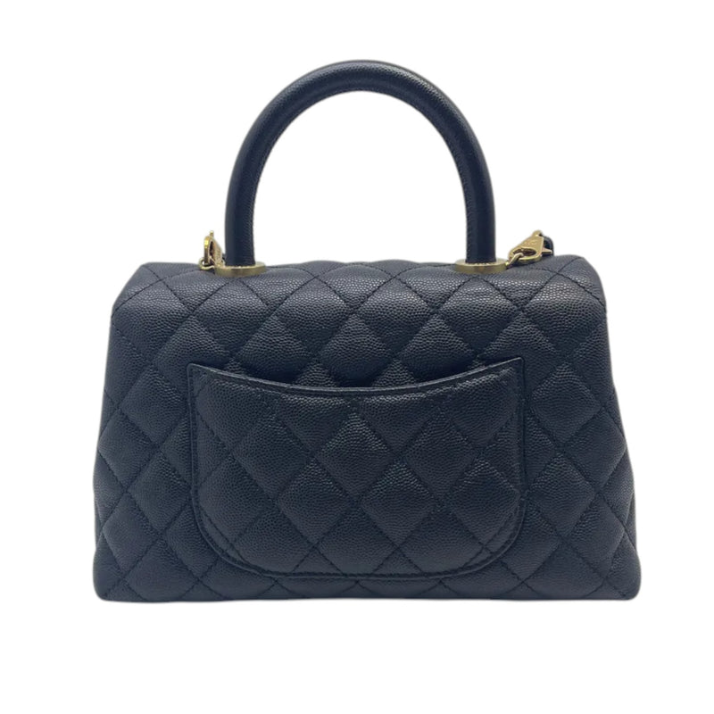 Coco Handle Flap Small Caviar Quilted Black GHW