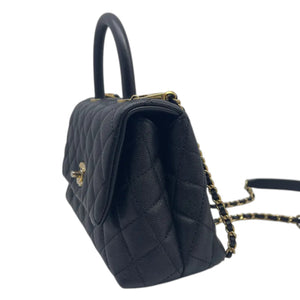 Coco Handle Flap Small Caviar Quilted Black GHW