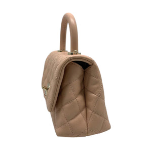 Coco Handle Flap Extra Mini Caviar Quilted Beige GHW