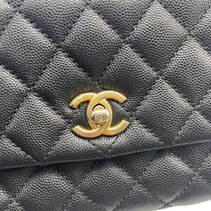 Coco Handle Flap Small Caviar Quilted Black GHW