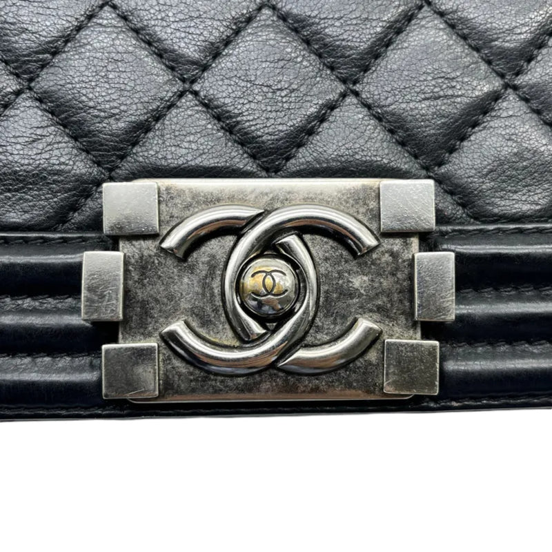 Boy Flap Medium Lambskin Quilted Black RHW