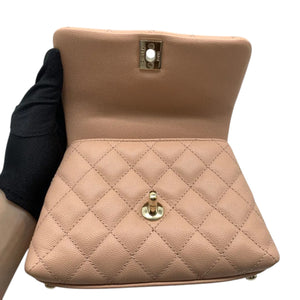 Coco Handle Flap Extra Mini Caviar Quilted Beige GHW