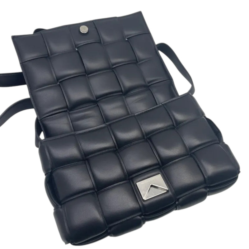 Padded Cassette Crossbody Nappa Maxi Intreccio Black SHW