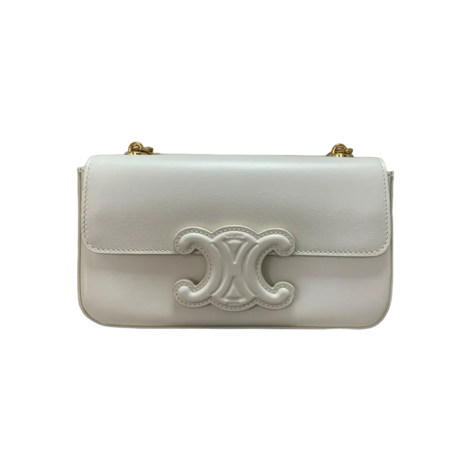 Celine - Mini Vanity Case Cuir Triomphe in Smooth Calfskin Leather - Beige / Yellow - for Women