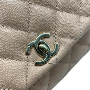 Coco Handle Flap Extra Mini Caviar Quilted Beige GHW