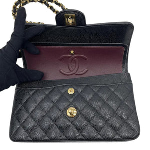 Classic Double Flap Small Caviar Quilted Black GHW