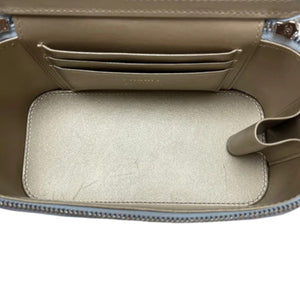 Pearl Crush Vanity Case With Chain Small Lambskin Light Grey GHW