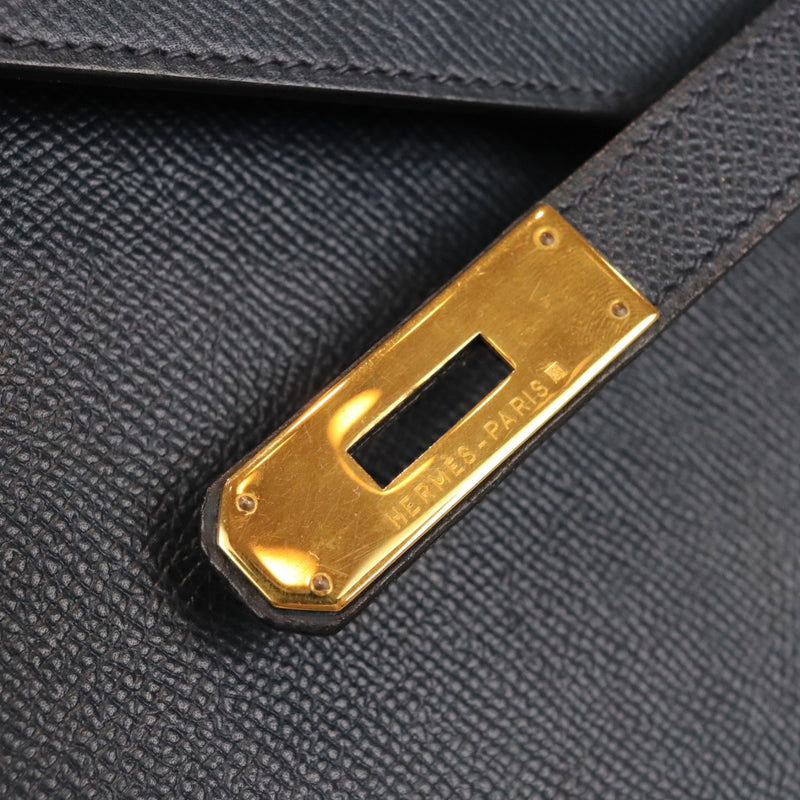 Hermes Kelly Black Leather 32 - Gold Hardware