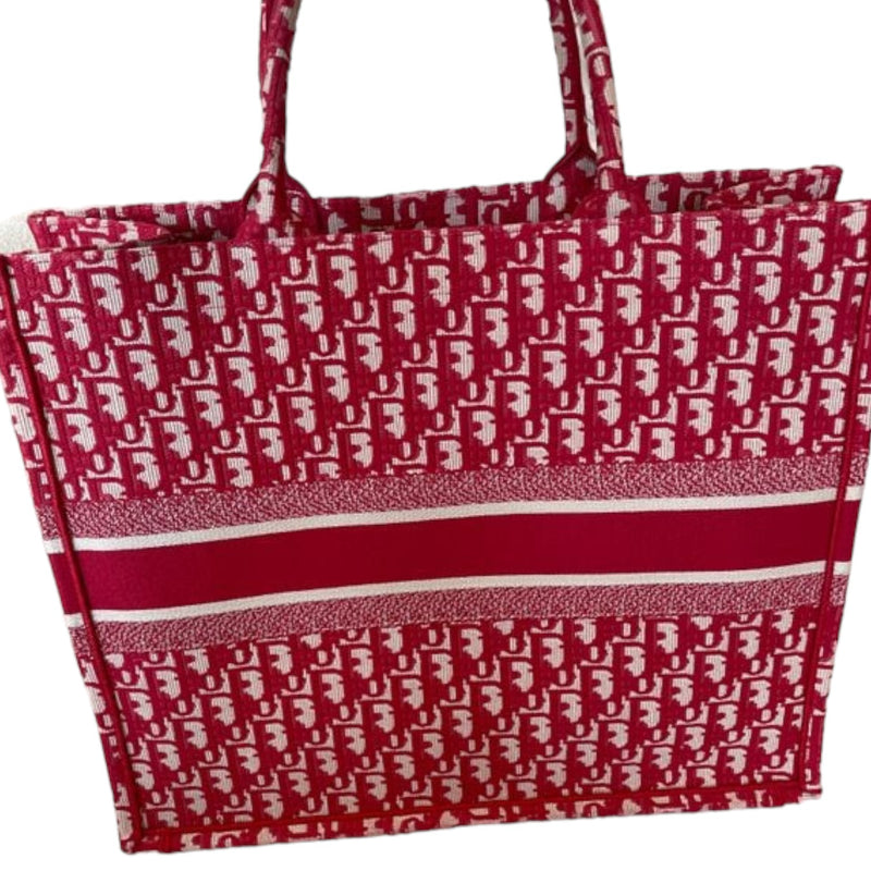 Book Tote Large Oblique Canvas Red