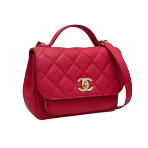 Business Affinity Flap Small Caviar Quilted Red GHW