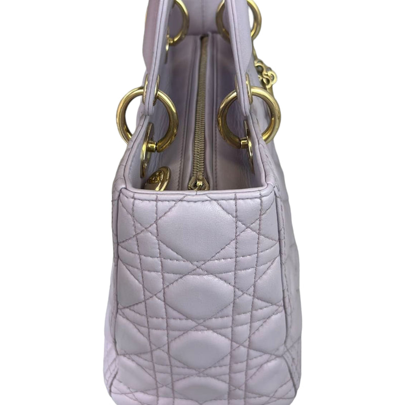 Lambskin Lady Dior Medium Lilac GHW