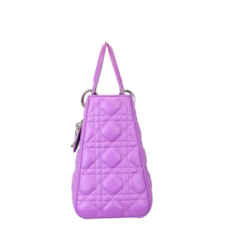 Medium Lady Dior Lambskin Purple SHW