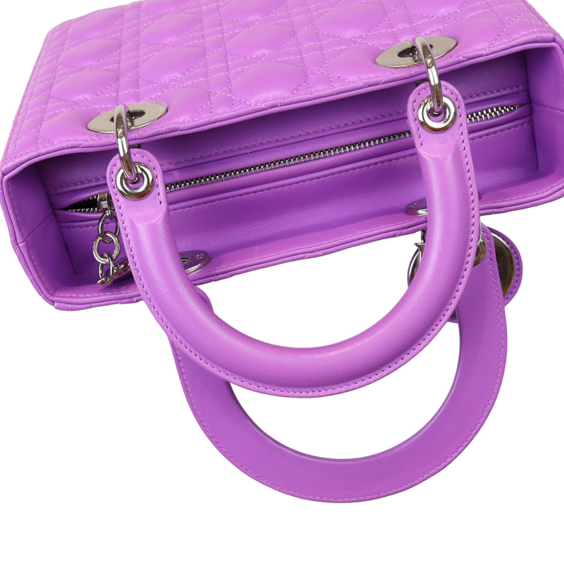 Medium Lady Dior Lambskin Purple SHW