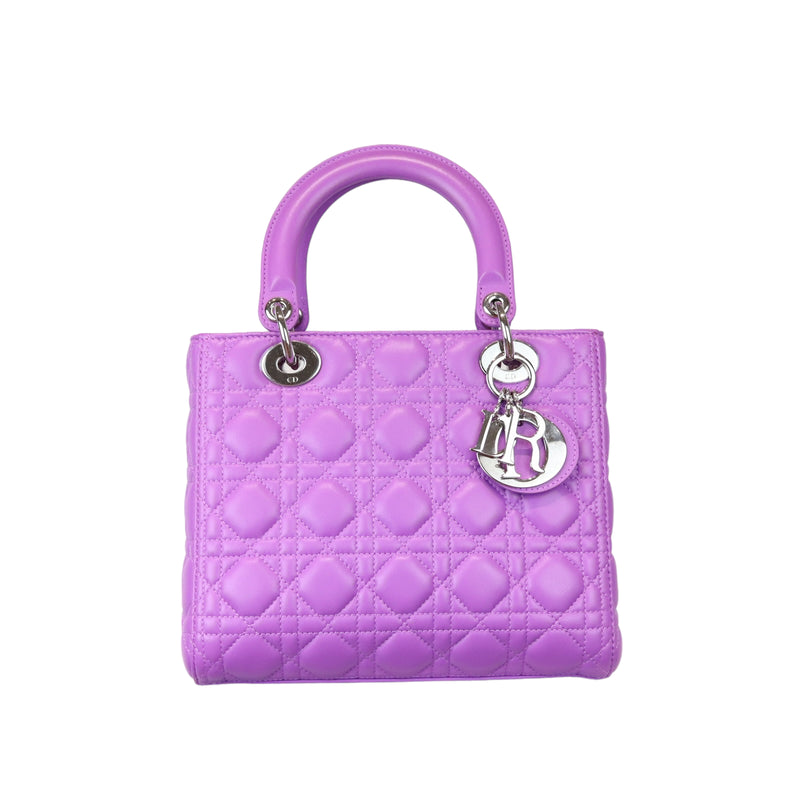 Medium Lady Dior Lambskin Purple SHW