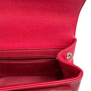 Business Affinity Flap Small Caviar Quilted Red GHW