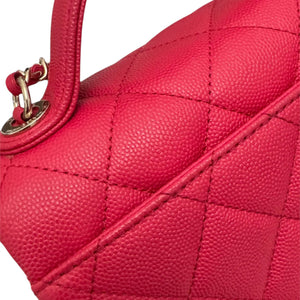 Business Affinity Flap Small Caviar Quilted Red GHW