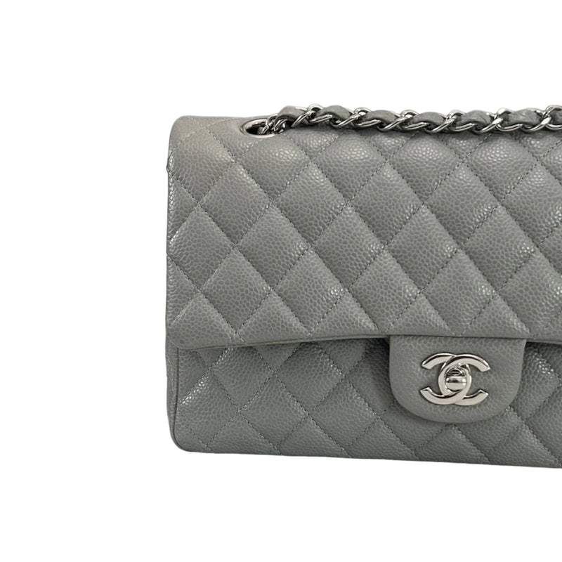 Timeless Classic Double Flap Medium Caviar Caviar Grey SHW