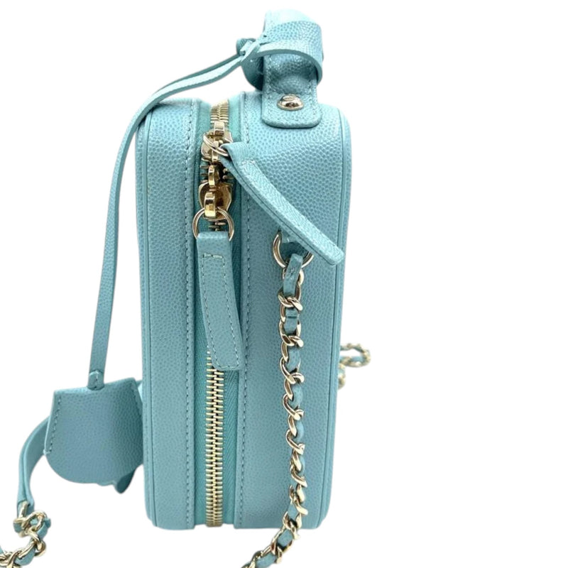 CC Filigree Camera Vanity Case Caviar Light Blue GHW