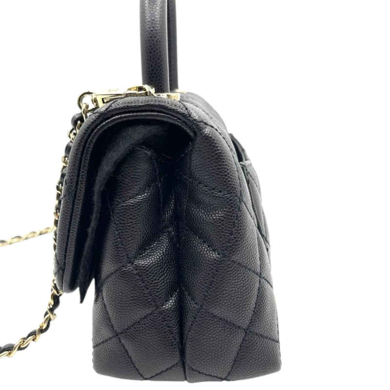 Coco Handle Flap Extra Mini Caviar Quilted Black GHW