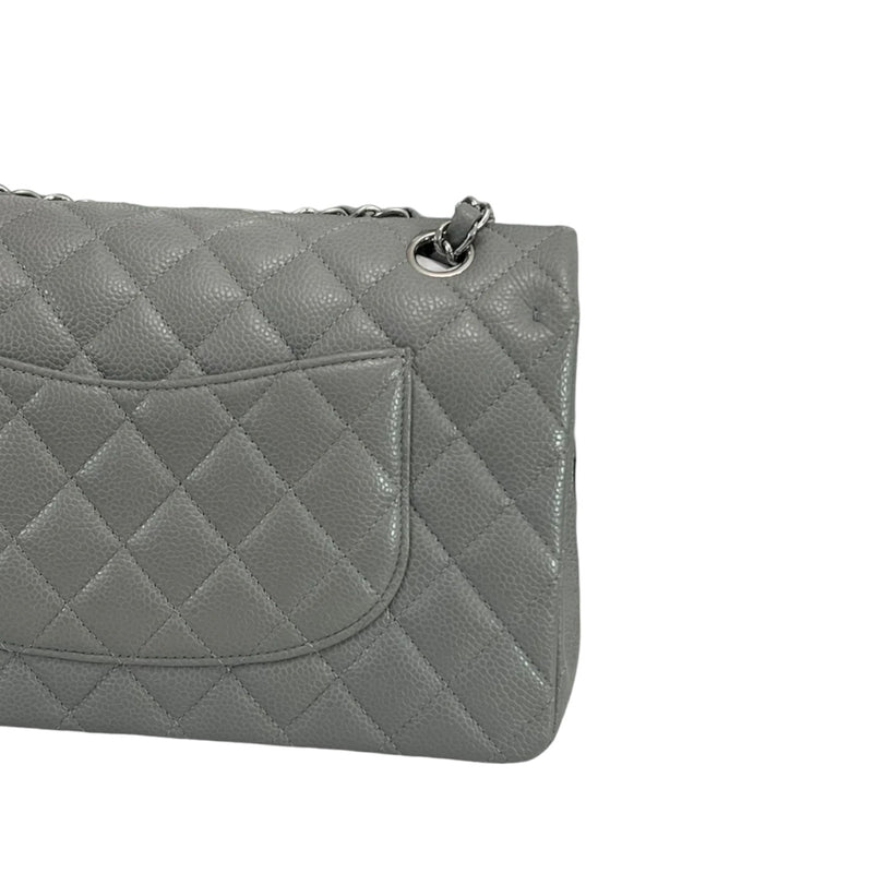 Timeless Classic Double Flap Medium Caviar Caviar Grey SHW