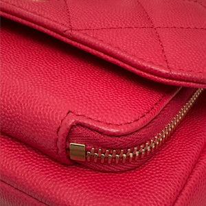 Business Affinity Flap Small Caviar Quilted Red GHW