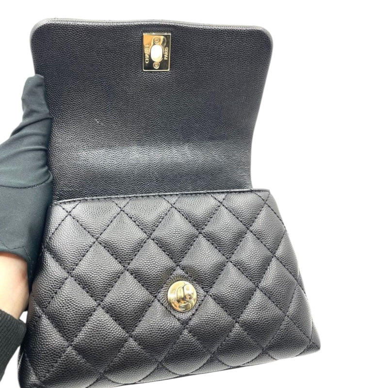 Coco Handle Flap Extra Mini Caviar Quilted Black GHW