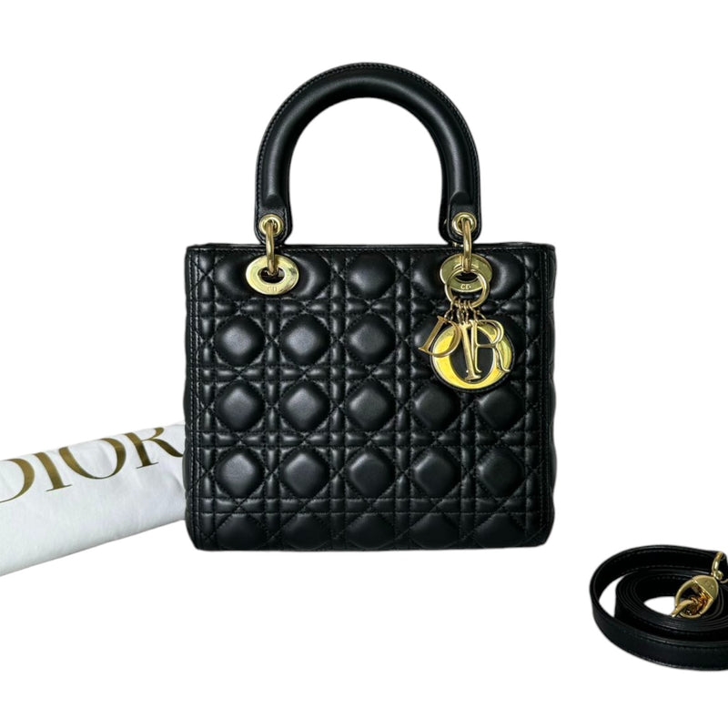 Lady Dior Medium Lambskin Black GHW