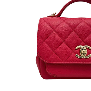 Business Affinity Flap Small Caviar Quilted Red GHW