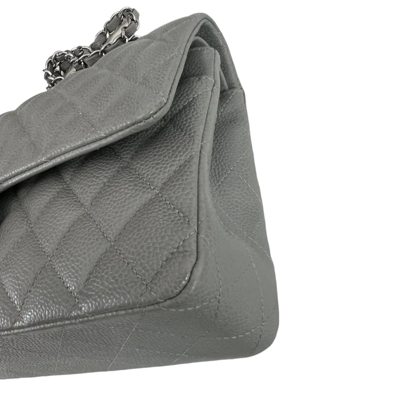 Timeless Classic Double Flap Medium Caviar Caviar Grey SHW