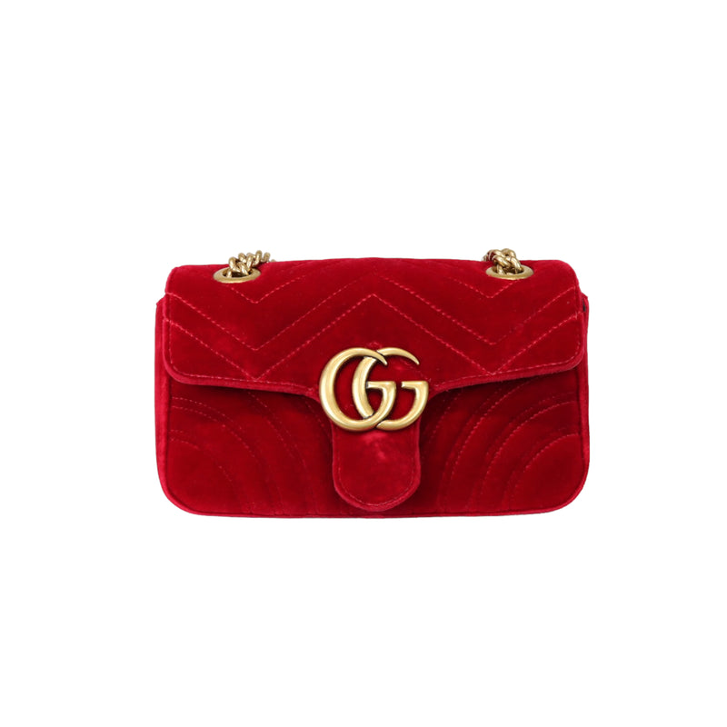 Gucci Marmont Bag Red Velvet in 2023