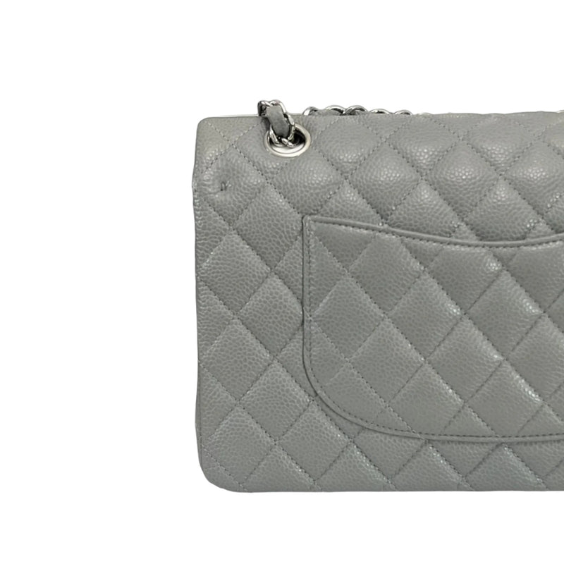 Timeless Classic Double Flap Medium Caviar Caviar Grey SHW